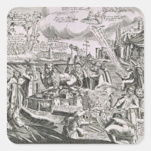 Martin Luther 2 Quadratischer Aufkleber