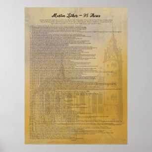 Martin Luther 95 Theses auf Englisch Poster