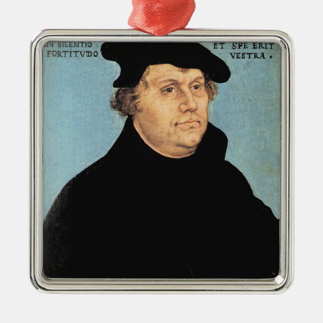 Martin Luther, c.1532 Silbernes Ornament (Vorne)