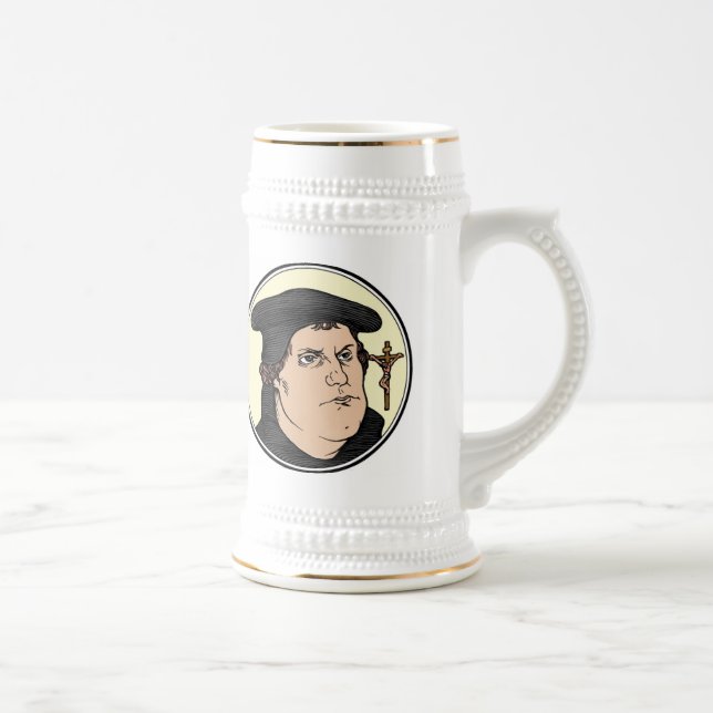Martin Luther, der Christus bekennt, crucified Bierglas (Rechts)