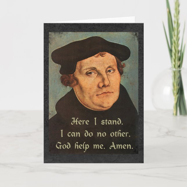 Martin Luther Hier Stand Quotation Religious Karte (Vorderseite)