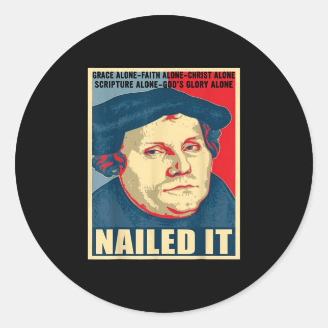Martin Luther, Mitglied des protestantischen IT-Re Runder Aufkleber (Vorderseite)