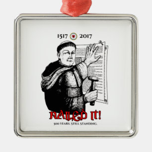 Martin Luther nagelte es! Silbernes Ornament