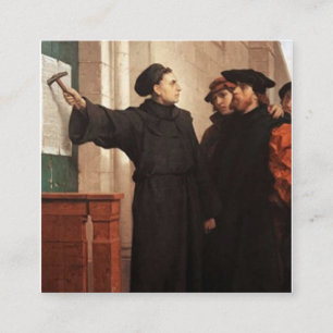 Martin Luther Nailing 95 Thes Quadratische Visitenkarte