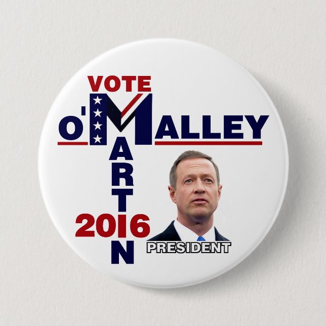 Martin O'Malley für Präsidenten 2016 Button (Vorderseite)