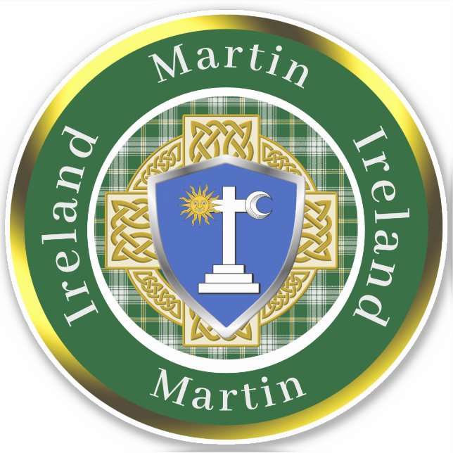 Martin Shield & Celtic Cross Personalisiert Aufkleber (Vorderseite)