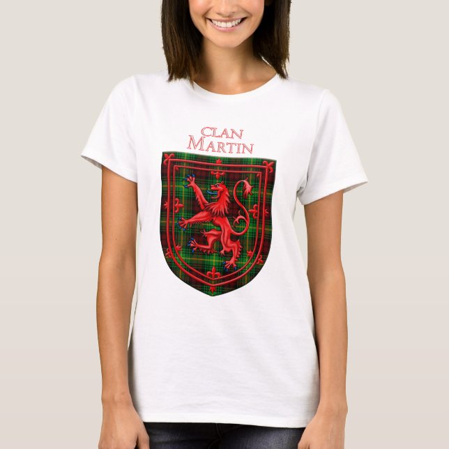 Martin Tartan Scottish Kariert Lion Rampant T-Shirt (Vorderseite)