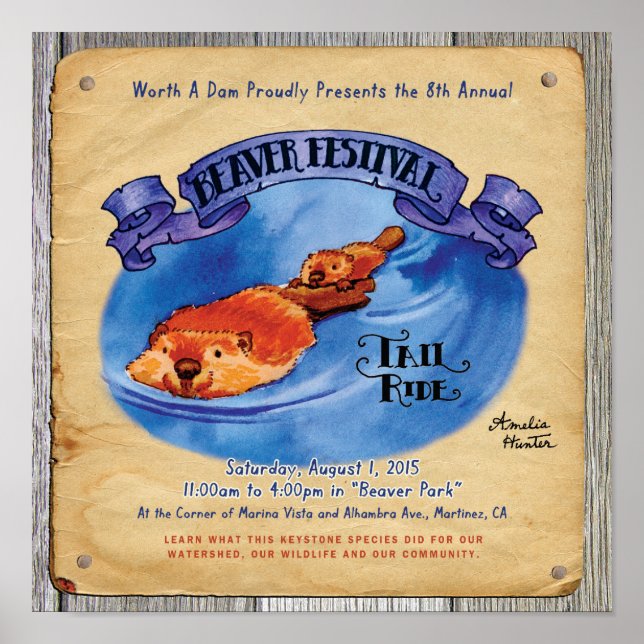 Martinez Beaver Festival Schwanz Ride Poster (Vorne)