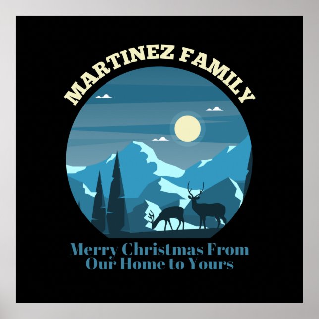 Martinez Familie froh Weihnachten von unserer Zuha Poster (Vorne)