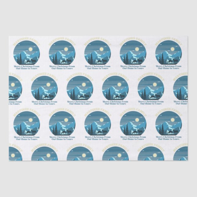 Martinez Familie froh Weihnachten von unserer Zuha Seidenpapier (Vorderseite)