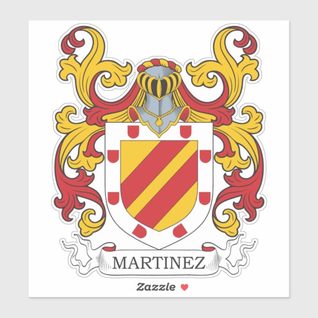 Martinez Familienwappen Aufkleber (Blatt)