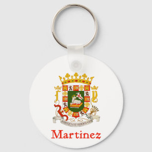 Martinez Schild von Puerto Rico Schlüsselanhänger