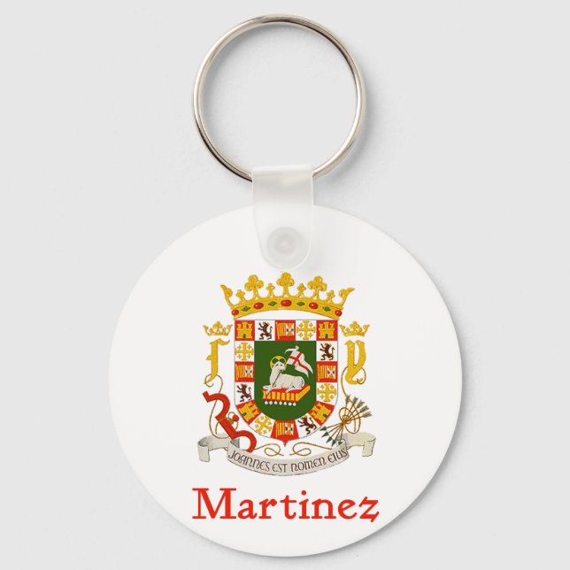 Martinez Schild von Puerto Rico Schlüsselanhänger (Vorderseite)