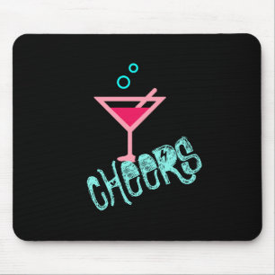 Martini - Alkohol trinken Pop Kunst, Rosa und Türk Mousepad