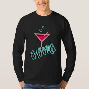 Martini - Alkohol trinken Pop Kunst, Rosa und Türk T-Shirt