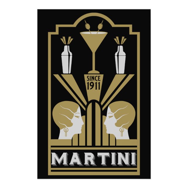 Martini Art Deco Fotodruck (Vorne)