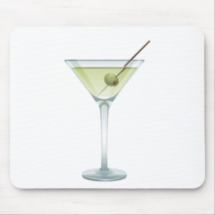 Martini auf Weiß Mousepad