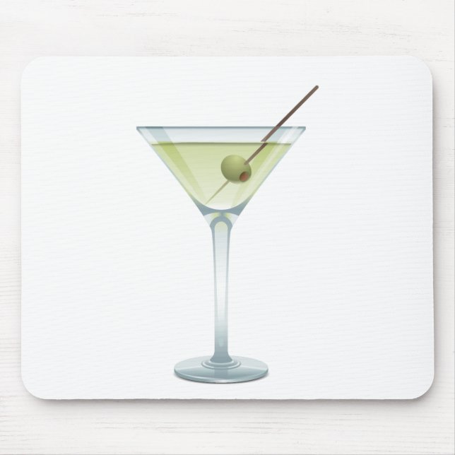 Martini auf Weiß Mousepad (Vorne)