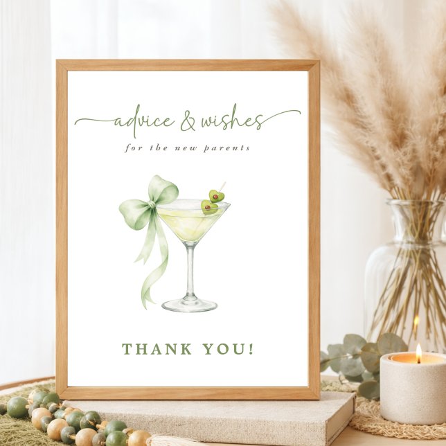  Martini Baby Shower Advice & Wishes New Parents   Poster (Von Creator hochgeladen)