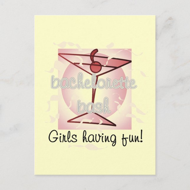 Martini Bachelorette Bash Tshirts und Geschenke Postkarte (Vorderseite)