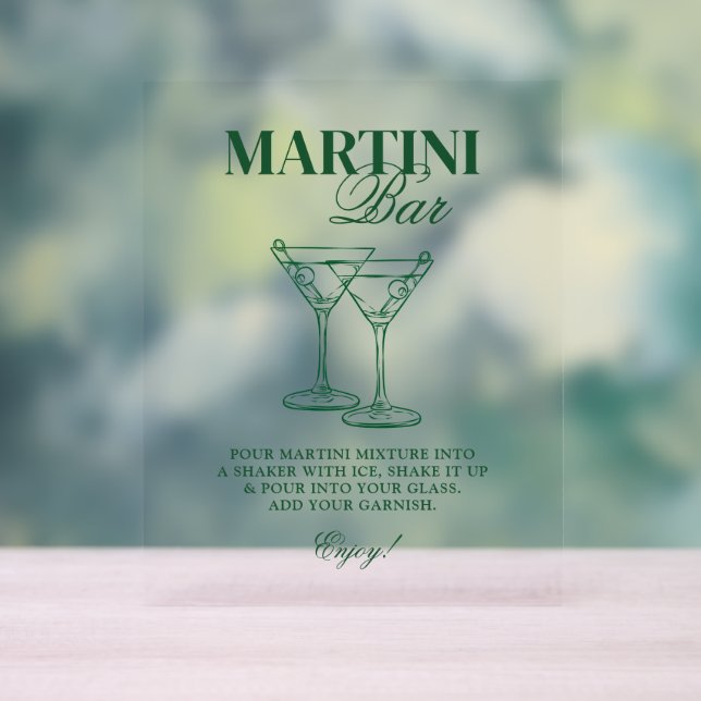 Martini Bar Bachelorette Weekend Acrylschild (Neutral)