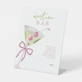 Martini Bar Chic Modern Bridal Shower Sockelschild