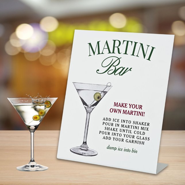 Martini Bar Green & Red Classy Sockelschild (Von Creator hochgeladen)