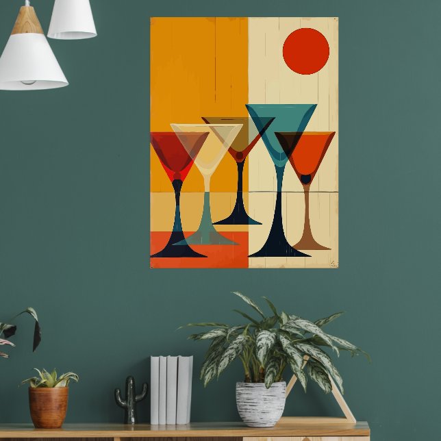 Martini-Bar im Stil der Mitte des 20. Jahrhunderts Poster (Wohnzimmer 1)
