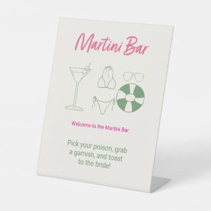 Martini-Bar-Junggesellinnenabschied-Cocktail-Menü- Sockelschild