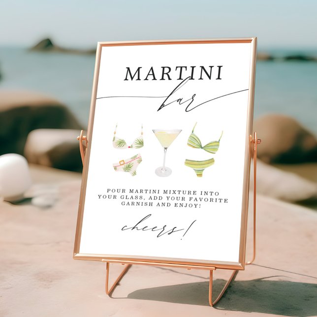 Martini Bar | Martinis & Bikinis Brautparty Poster (Von Creator hochgeladen)