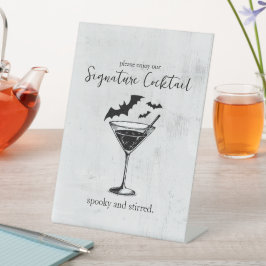 Martini Bats Unterschrift Drink Sockelschild