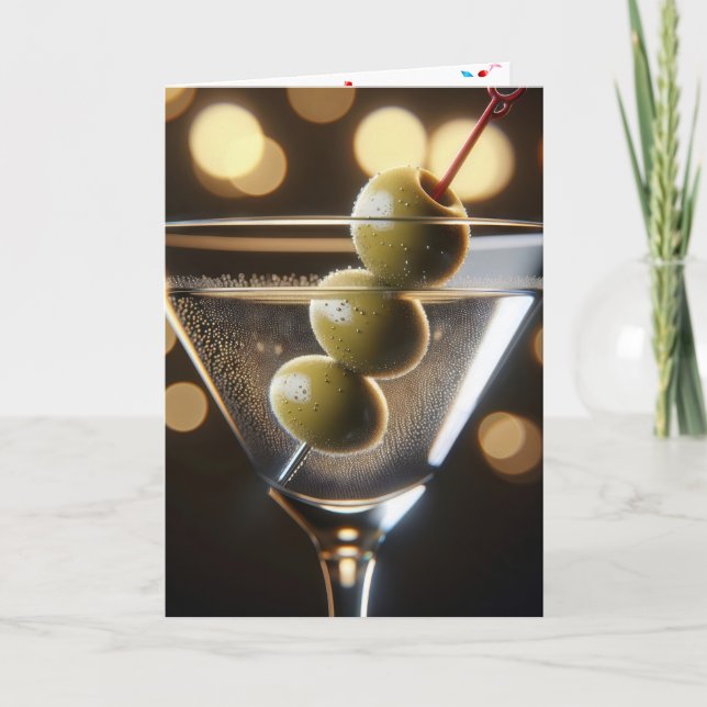 Martini Birthday Drink Karte (Vorderseite)