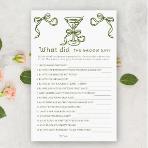 Martini Bogen Brautparty Was hat der Bräutigam ges