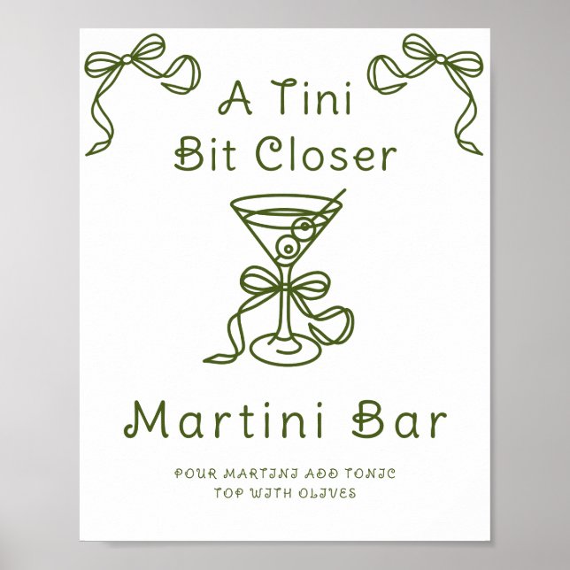 Martini Bow Brautparty Martini Bar Poster (Vorne)