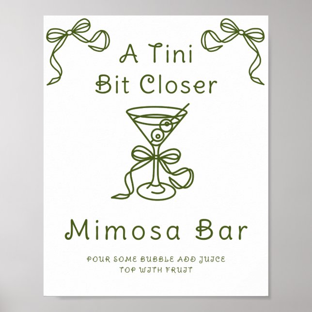 Martini Bow Brautparty Mimosa Bar Poster (Vorne)