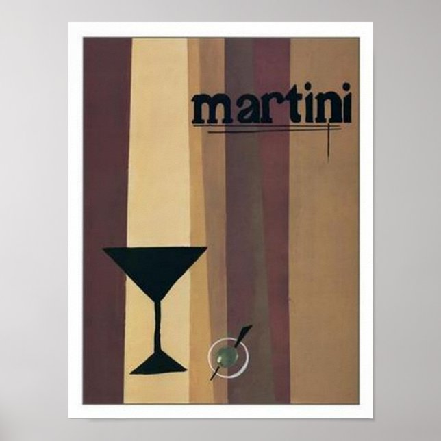 Martini (braune Streifen) Poster (Vorne)