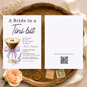 Martini-Braut auf einer Tini-Bit QR-Code-Brautpart Einladung