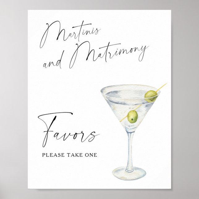 Martini-Brautparty-Favoriten bitte eine Poster (Vorne)
