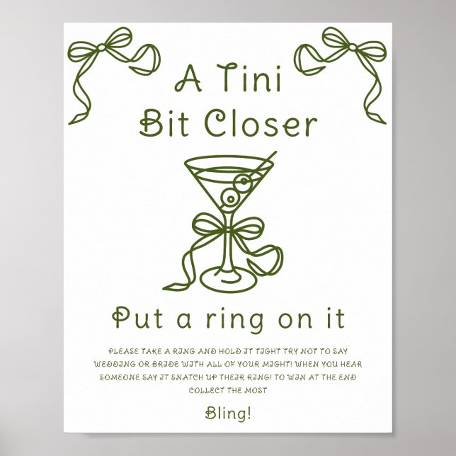 Martini-Brautparty Klingeln Poster (Vorne)