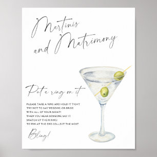 Martini-Brautparty Klingeln Poster