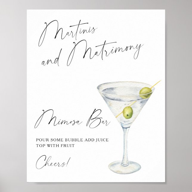 Martini Brautparty Mimosa Bar Poster (Vorne)