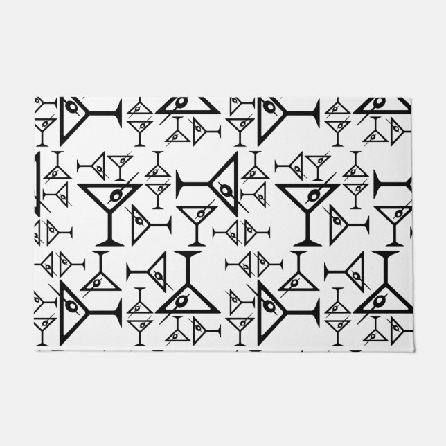 Martini-Brille CUSTOM HINTERGRUNDFARBE Fußmatte (Vorderseite)