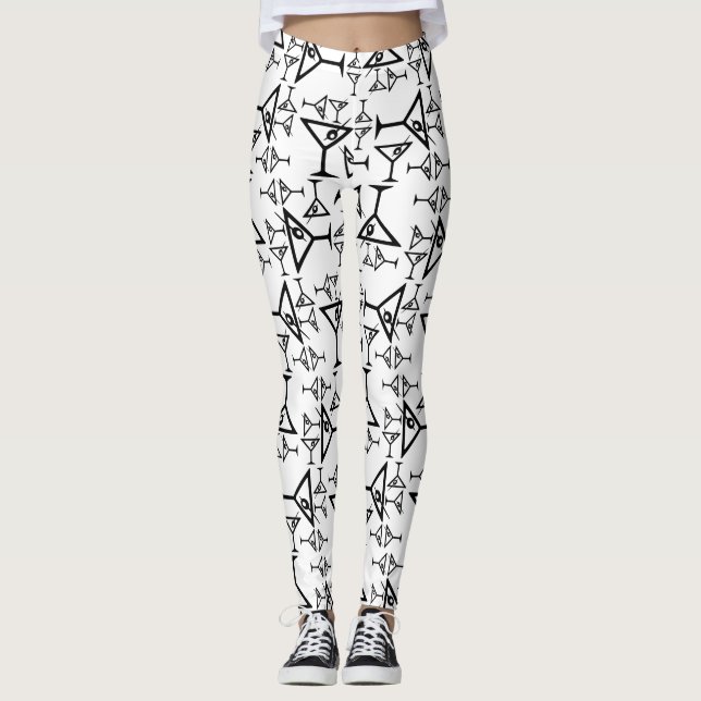 Martini-Brille CUSTOM HINTERGRUNDFARBE Leggings (Vorderseite)