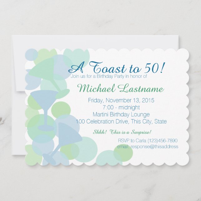 Martini Bubbles Party Einladung (Vorderseite)