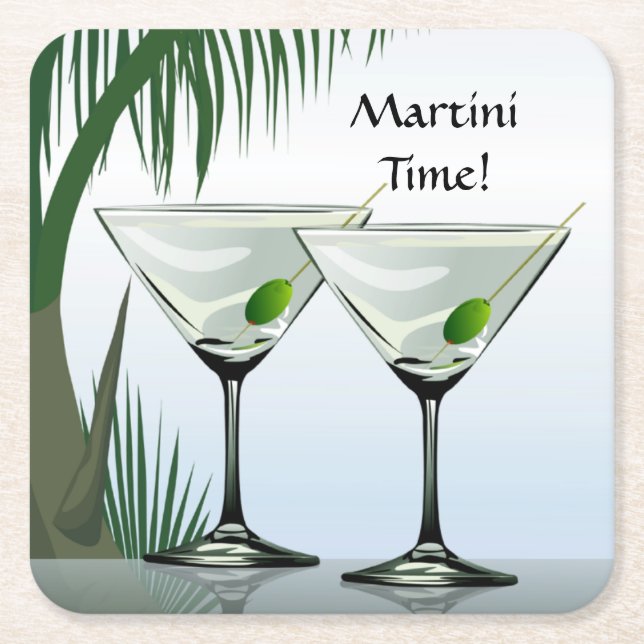 Martini Cockatl Party Tropischer Untersetzer (Vorderseite)
