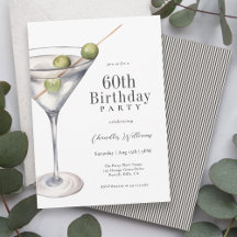 Martini Cocktail 60. Geburtstagsparty