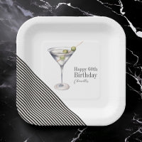 Martini Cocktail 60. Geburtstagsparty Paper Teller