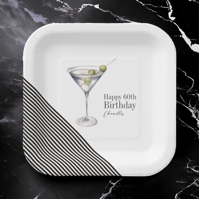 Martini Cocktail 60. Geburtstagsparty Paper Teller (Von Creator hochgeladen)
