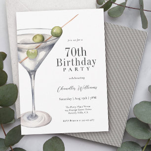 Martini Cocktail 70. Geburtstagsparty Einladung