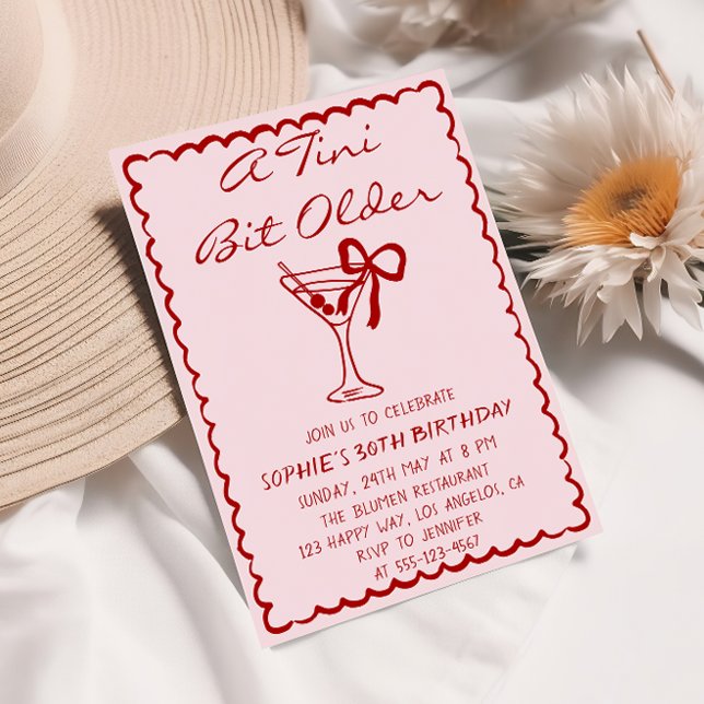 Martini Cocktail A Tini Bit Older 30th Birthday Einladung (Von Creator hochgeladen)
